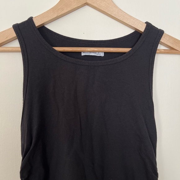 Hollister Womens Mini Dress Small Boat Neck Ruched Bodycon Gray Casual Summer - Picture 4 of 12